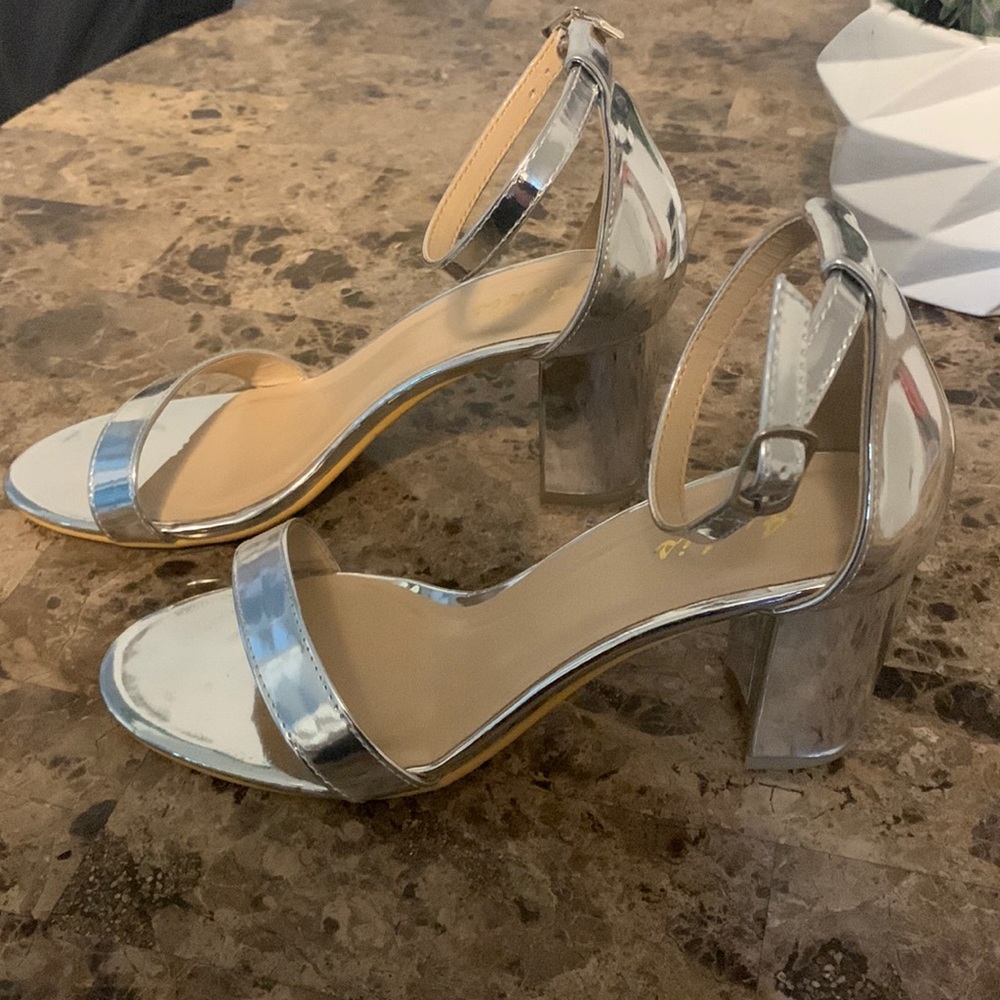 Silver Strap Heels